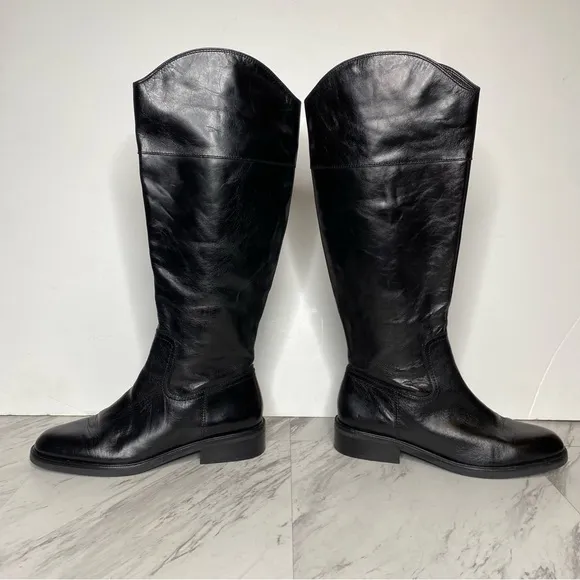 Vince Camuto Alfella Black Leather Riding Boot 10M