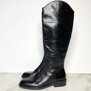 Vince Camuto Alfella Black Leather Riding Boot 10M