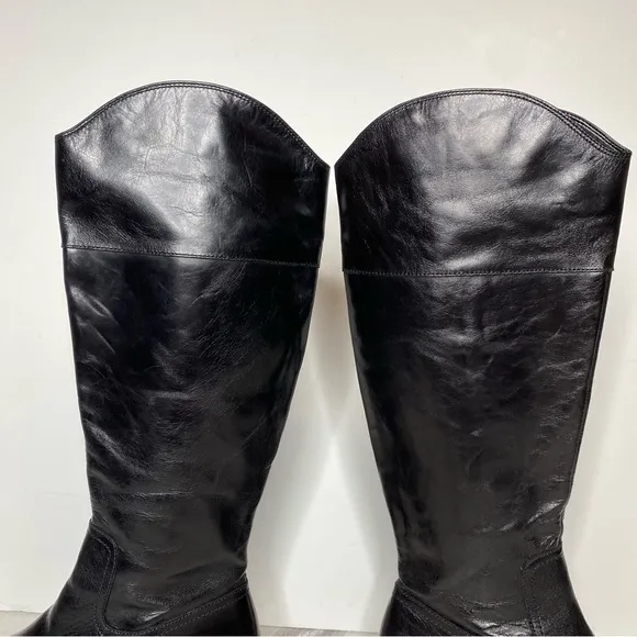 Vince Camuto Alfella Black Leather Riding Boot 10M