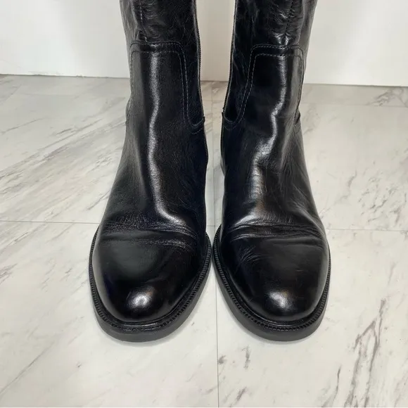 Vince Camuto Alfella Black Leather Riding Boot 10M