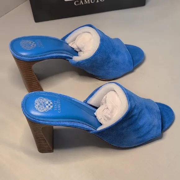 Vince Camuto Alyysa Blue Suede Heeled Sandals