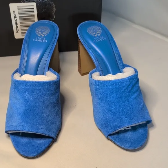 Vince Camuto Alyysa Blue Suede Heeled Sandals