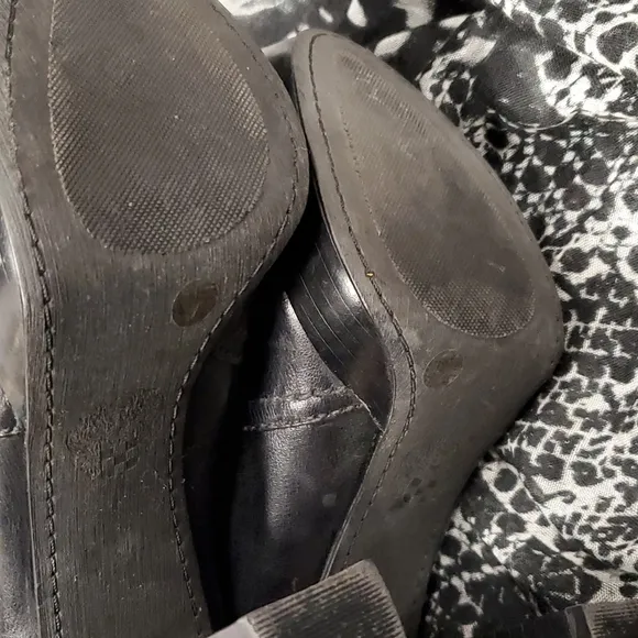 Vince Camuto Black Leather Platform Boots SZ 8