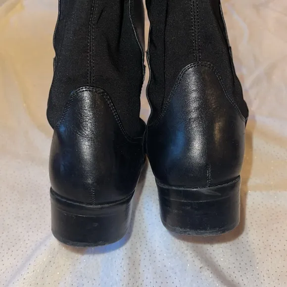 Vince Camuto Black Sleek Over the Knee Boots with Gold Zipper