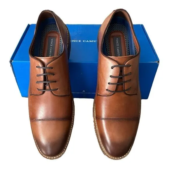 Vince Camuto Cognac Brown Men’s Dress Shoe Size 12 Medium