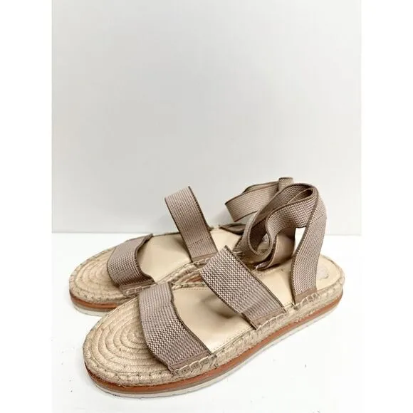 Vince Camuto Espadrille Sandals Womens Tan Size 10 Kolindia Elastic Ankle Strap
