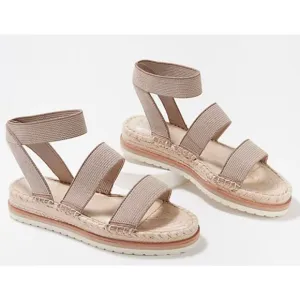 Vince Camuto Espadrille Sandals Womens Tan Size 10 Kolindia Elastic Ankle Strap