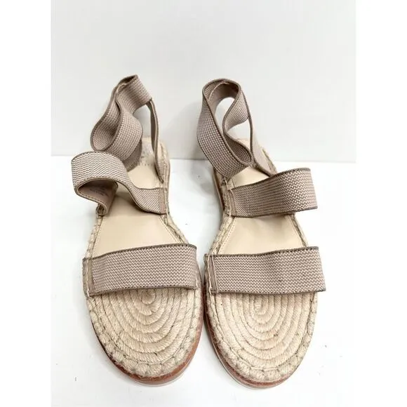 Vince Camuto Espadrille Sandals Womens Tan Size 10 Kolindia Elastic Ankle Strap