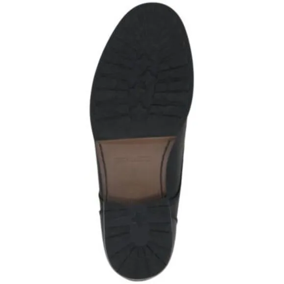 VINCE CAMUTO Mens Black Lannie Toe Block Heel Leather Boots Shoes 11.5 M