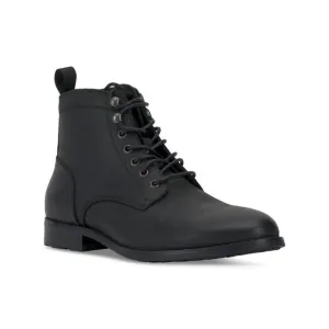 VINCE CAMUTO Mens Black Lannie Toe Block Heel Leather Boots Shoes 11.5 M