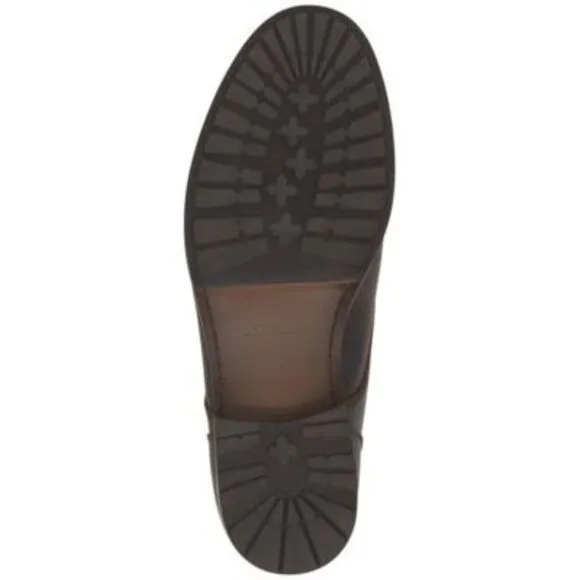VINCE CAMUTO Mens Brown Pull Tab Lannie Toe Block Heel Leather Boots Shoes 11 M