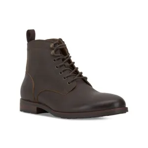 VINCE CAMUTO Mens Brown Pull Tab Lannie Toe Block Heel Leather Boots Shoes 11 M