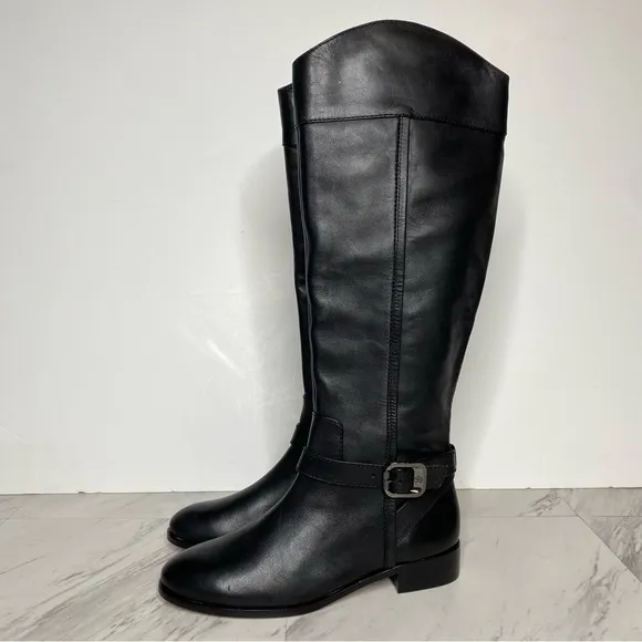Vince Camuto Ovarlym Black Leather Tall Boot 7 1/2 M