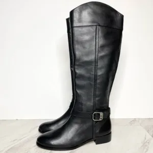 Vince Camuto Ovarlym Black Leather Tall Boot 7 1/2 M