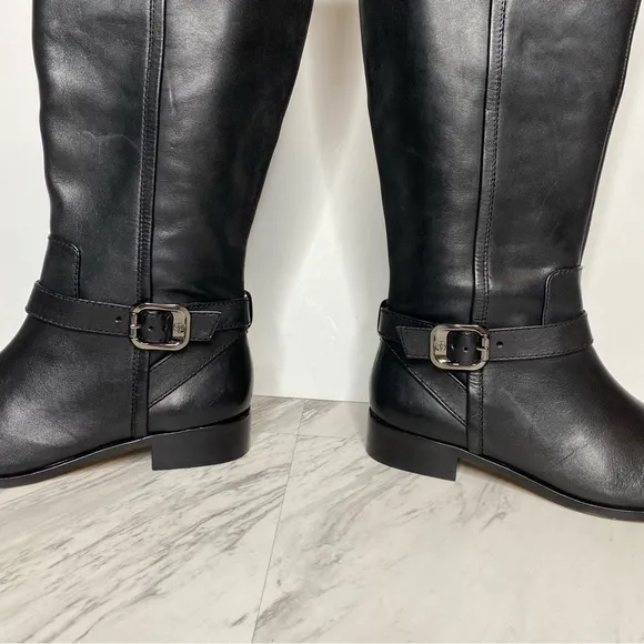 Vince Camuto Ovarlym Black Leather Tall Boot 7 1/2 M