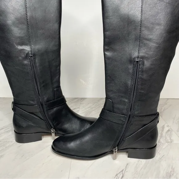 Vince Camuto Ovarlym Black Leather Tall Boot 7 1/2 M