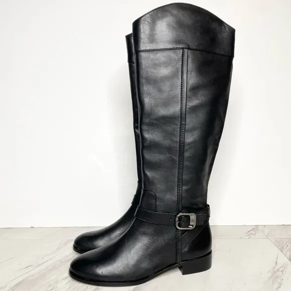 Vince Camuto Ovarlym Black Leather Tall Boot 7 1/2 M
