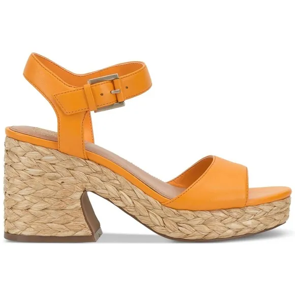 Vince Camuto Ranneli Strappy Espadrille Platform Sandals In Orange Size 10 NWOB