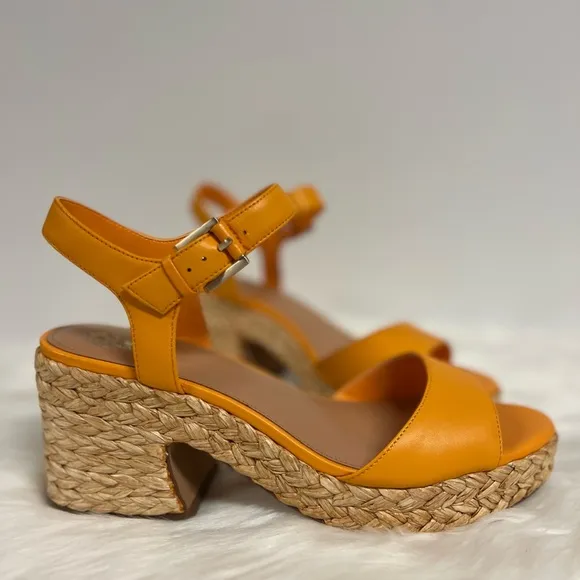 Vince Camuto Ranneli Strappy Espadrille Platform Sandals In Orange Size 10 NWOB