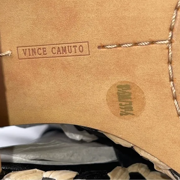 Vince Camuto Roreka Lace Up Espadrille Chunky Block Heels Sandals 8.5 Resort New