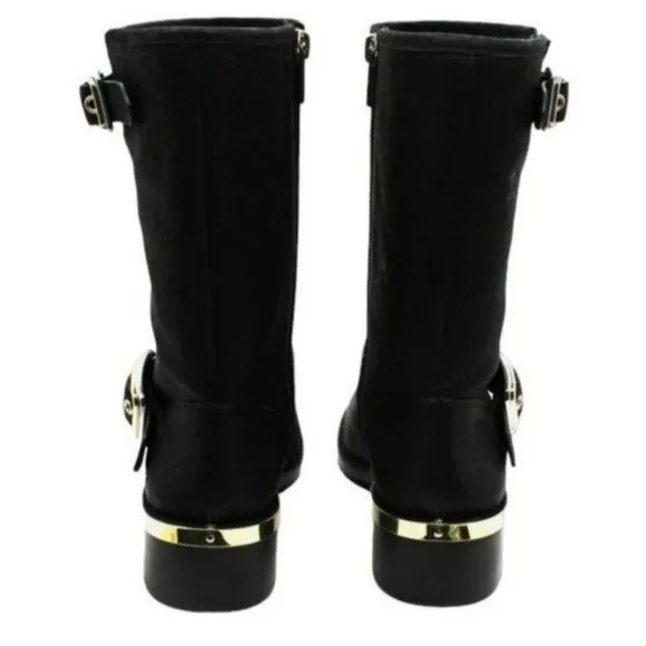 Vince Camuto Womens Moto Boots Black 8.5