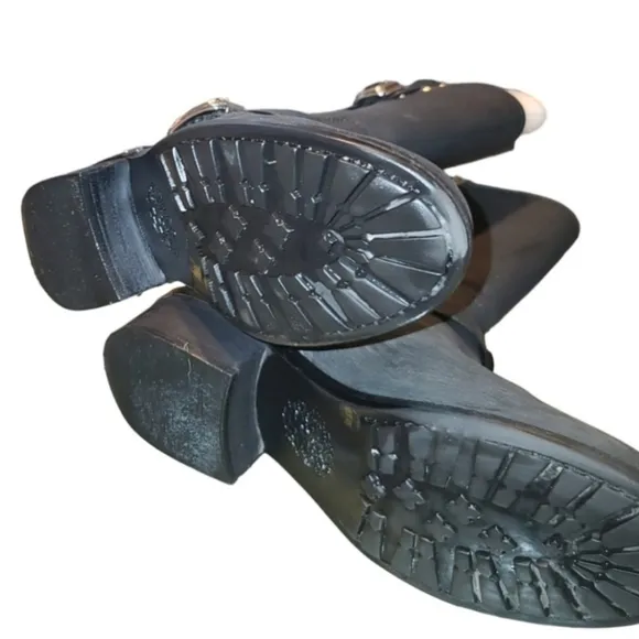 Vince Camuto Womens Moto Boots Black 8.5