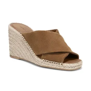 VINCE Gaelan Olivewood Suede Espadrille Wedge Sandals Size 7.5 7 1/2