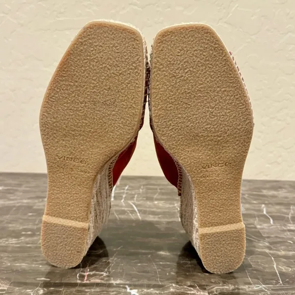 Vince Gaelan Suede Espadrille Wedge Slide Sandals