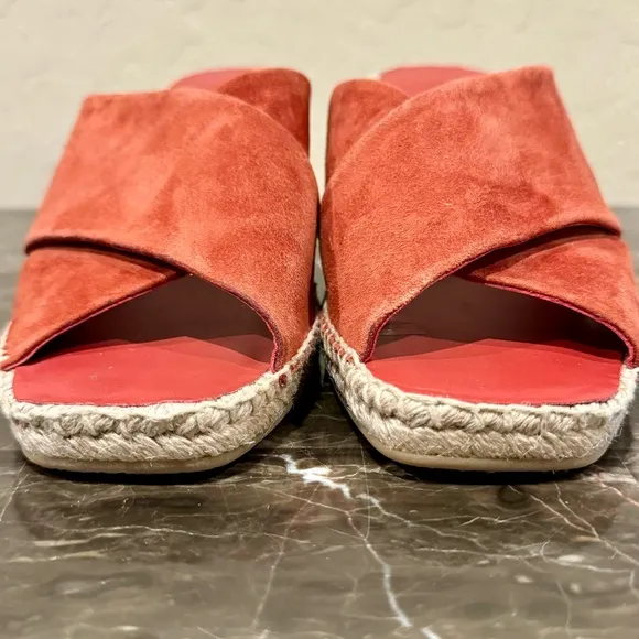 Vince Gaelan Suede Espadrille Wedge Slide Sandals