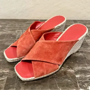 Vince Gaelan Suede Espadrille Wedge Slide Sandals