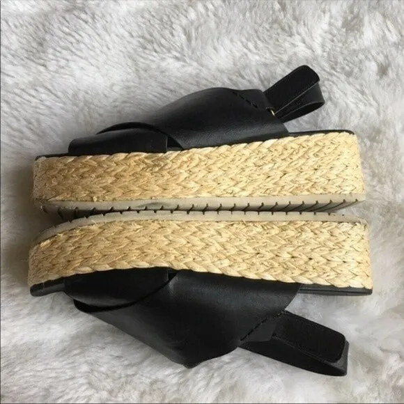 Vince Jesson Leather Espadrille Platform Sandals