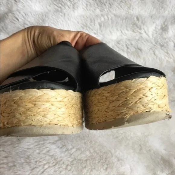 Vince Jesson Leather Espadrille Platform Sandals