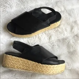 Vince Jesson Leather Espadrille Platform Sandals