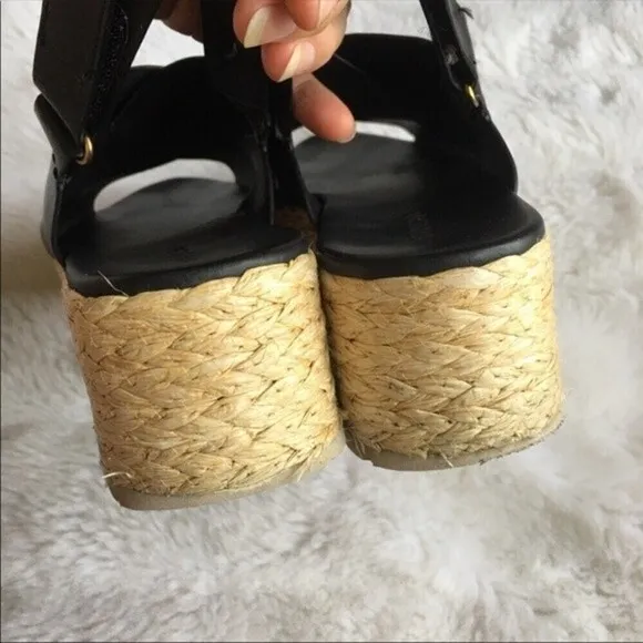 Vince Jesson Leather Espadrille Platform Sandals