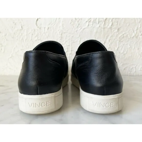 Vince Paeyre Black Leather Pointed Toe Slip On Loafer Sneaker - Women's Size 5