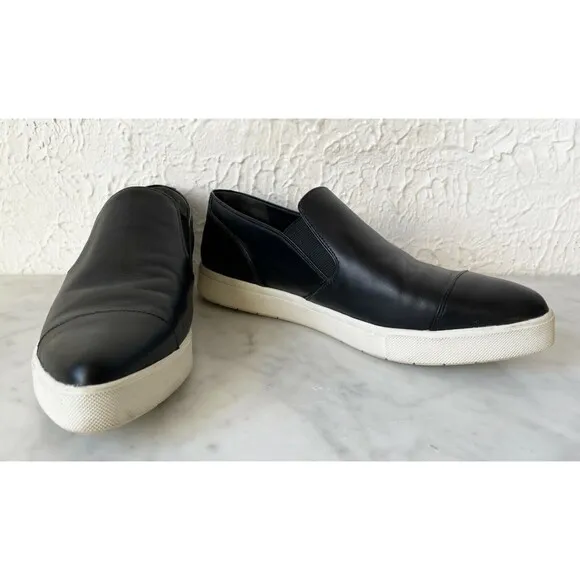 Vince Paeyre Black Leather Pointed Toe Slip On Loafer Sneaker - Women's Size 5