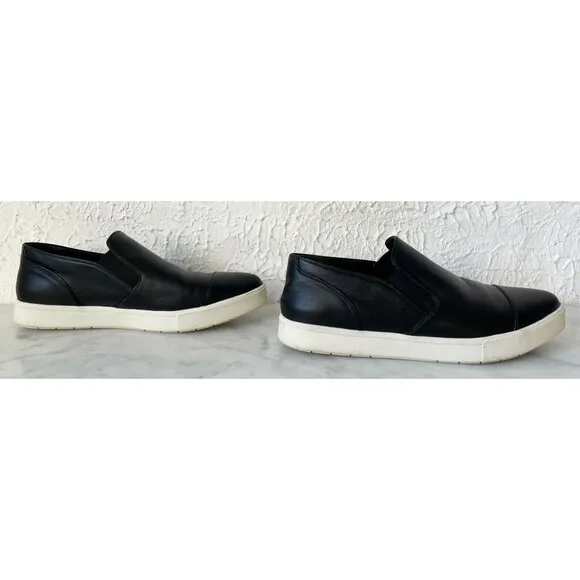 Vince Paeyre Black Leather Pointed Toe Slip On Loafer Sneaker - Women's Size 5