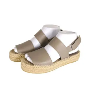 Vince Women's Emilia US 6M Taupe Leather Platform Espadrille Slingback sandals