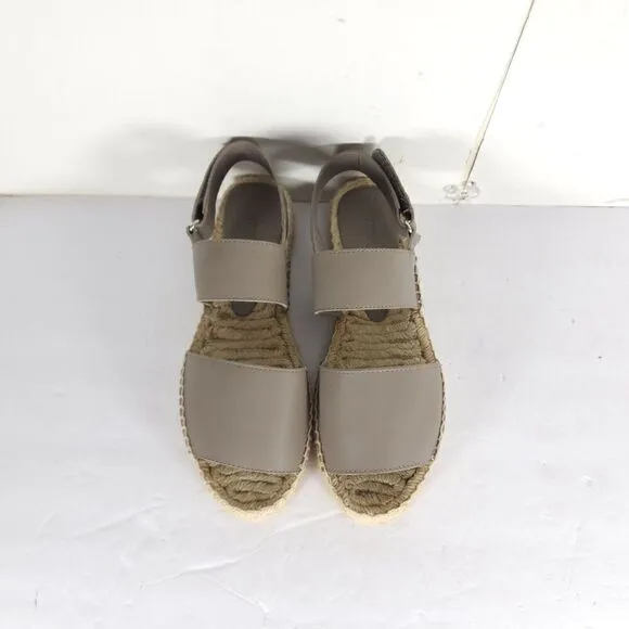 Vince Women's Emilia US 6M Taupe Leather Platform Espadrille Slingback sandals