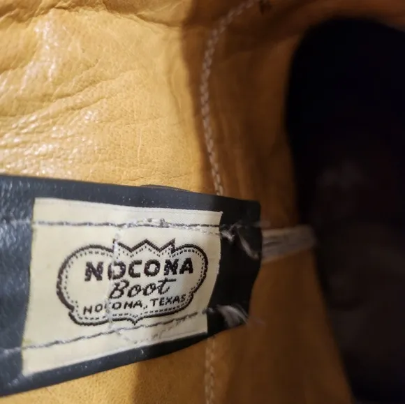 VINTAGE 1970s Nocona Western Boots Gray Leather Size 9.5 Made in Nocona, Texas