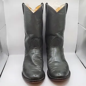 VINTAGE 1970s Nocona Western Boots Gray Leather Size 9.5 Made in Nocona, Texas