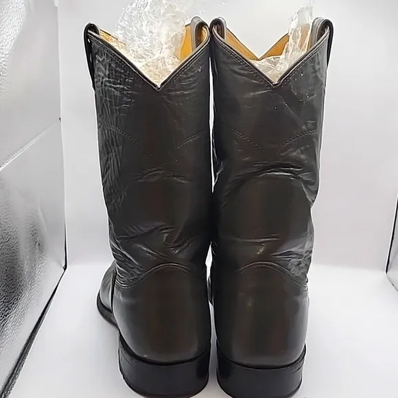 VINTAGE 1970s Nocona Western Boots Gray Leather Size 9.5 Made in Nocona, Texas