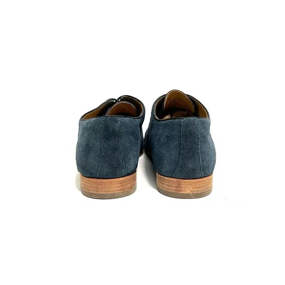 Vintage 1990s men’s blue suede lace up Oxford shoes