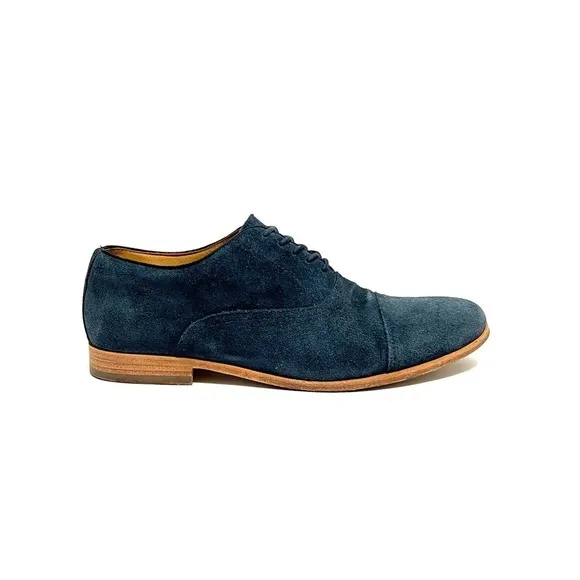 Vintage 1990s men’s blue suede lace up Oxford shoes