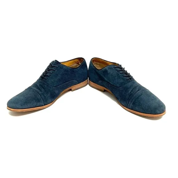 Vintage 1990s men’s blue suede lace up Oxford shoes