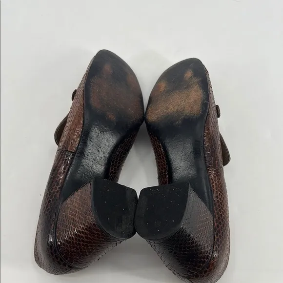 Vintage 60’s G. Fox &amp; Company Filene’s Genuine Cobra Snakeskin Block Heels