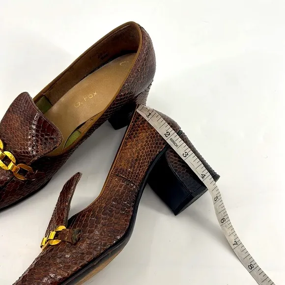 Vintage 60’s G. Fox &amp; Company Filene’s Genuine Cobra Snakeskin Block Heels