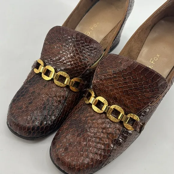 Vintage 60’s G. Fox &amp; Company Filene’s Genuine Cobra Snakeskin Block Heels