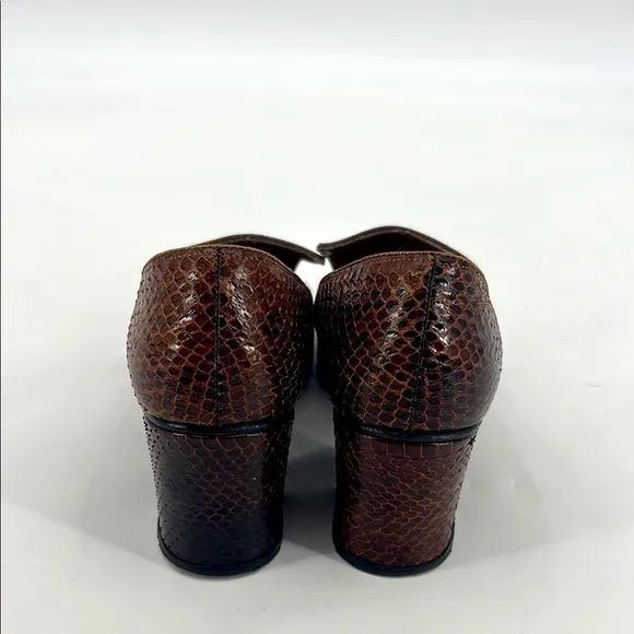 Vintage 60’s G. Fox &amp; Company Filene’s Genuine Cobra Snakeskin Block Heels