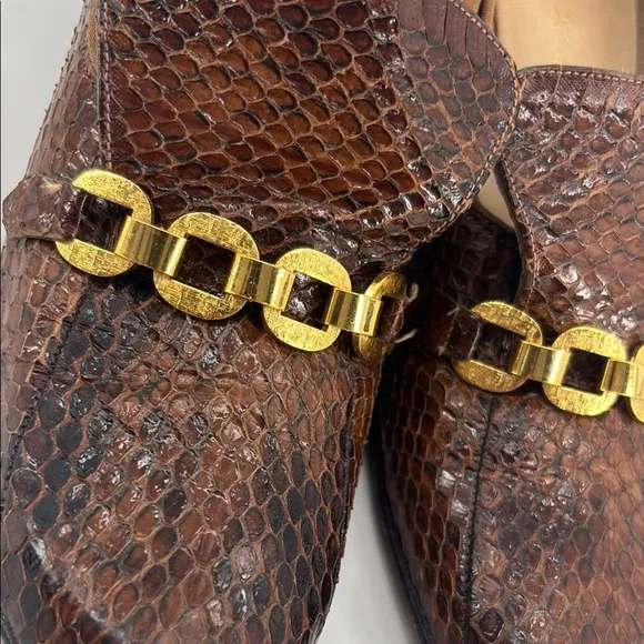Vintage 60’s G. Fox &amp; Company Filene’s Genuine Cobra Snakeskin Block Heels